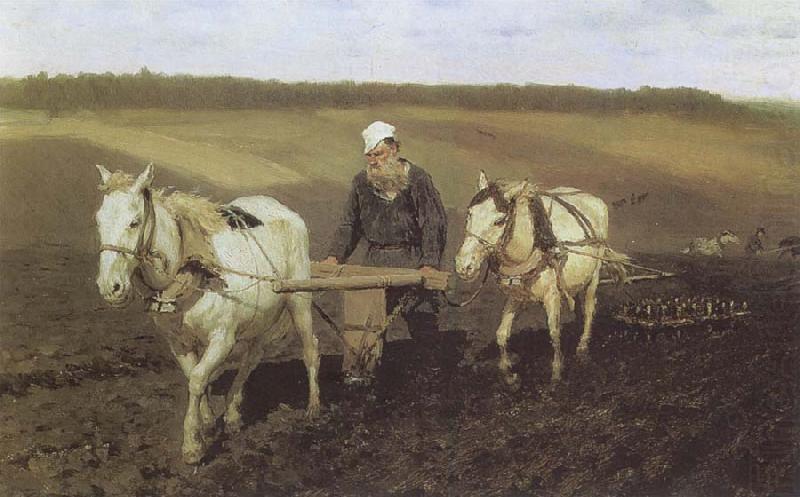 A Ploughman,Leo Tolstoy Ploughing, Ilya Repin